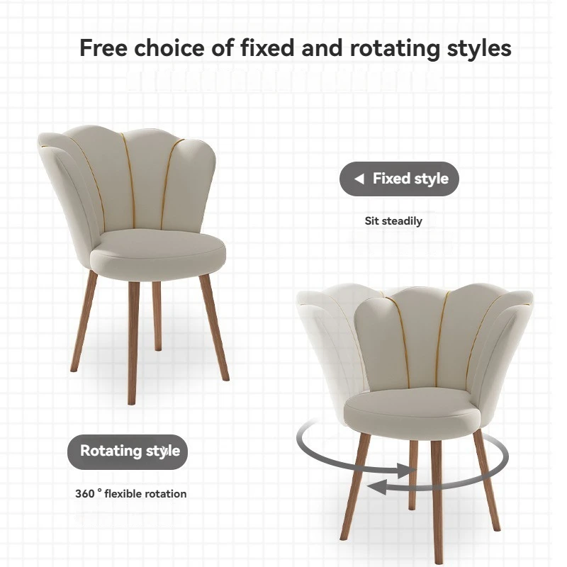 Make-upstoel, rugleuning voor thuis, draaibaar, eenvoudige nail art-kruk, lichte luxe, damesslaapkamer, kapstoel, bureaustoel