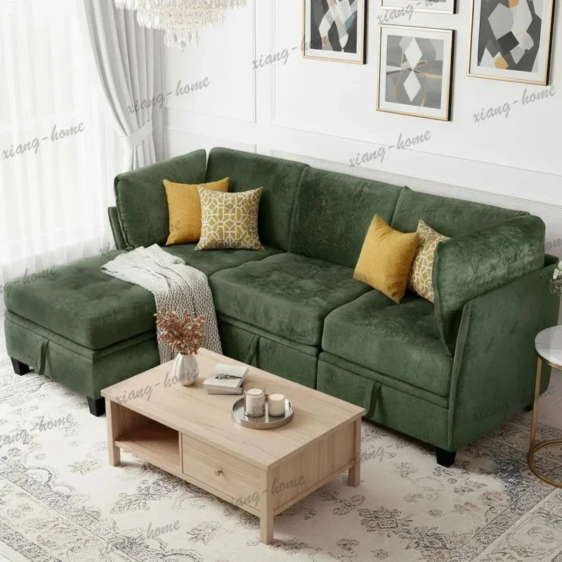 FG Oversized L‑Shaped Chenille Convertible Sectional Sofa, Under‑seat Storage, Extra Deep Wide Seats, Living Room Use, Customiza
