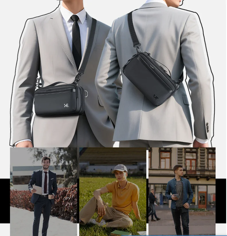 

Новая модная мужская сумка через плечо большой вместимости, нагрудные сумки для деловых поездок, сумка на плечо, большая вместительная сумка на ремне, пакет pecho Bolsa