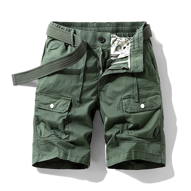 Summer Overalls Pants Men's High-End Multi-Pocket Mountaineering Pants Outdoor Casual Large Size Men's Elastic Waist Shorts