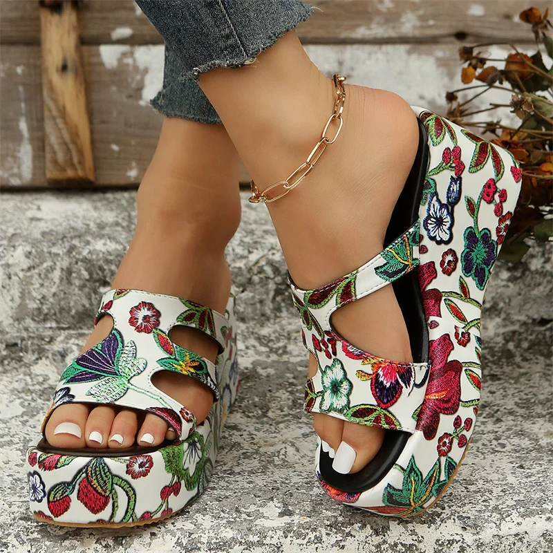 Summer New Shoes for Women Fashion Bohemian Style Women\'s Wedge Sandals Leisure Beach Slippers Sandalias De Mujer Verano 2023