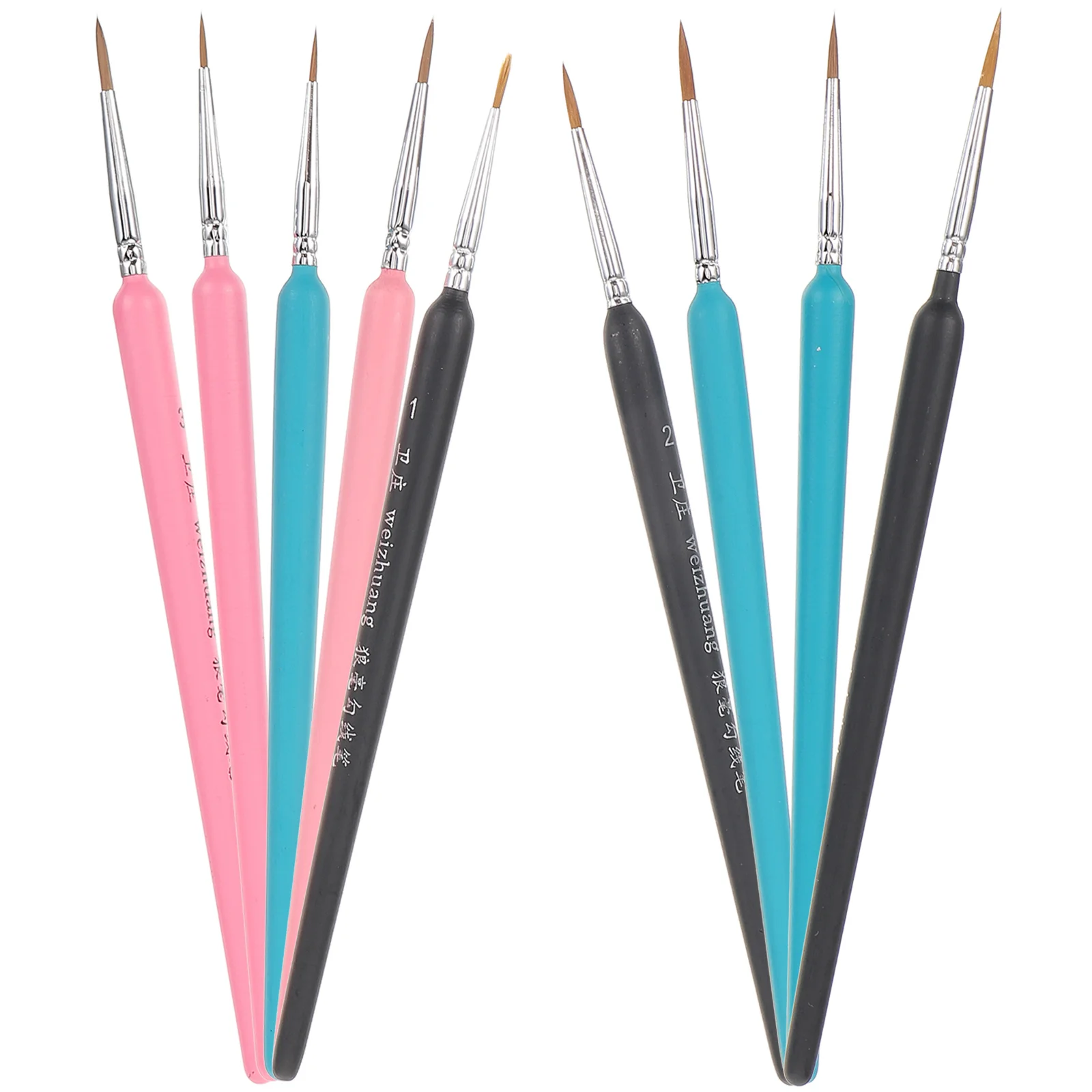 

9Pcs Detail Paint Brush Set Simple Comfortable Handles for Acrylic Watercolor Oil Painting Miniature Fine Detail Paintbrushes