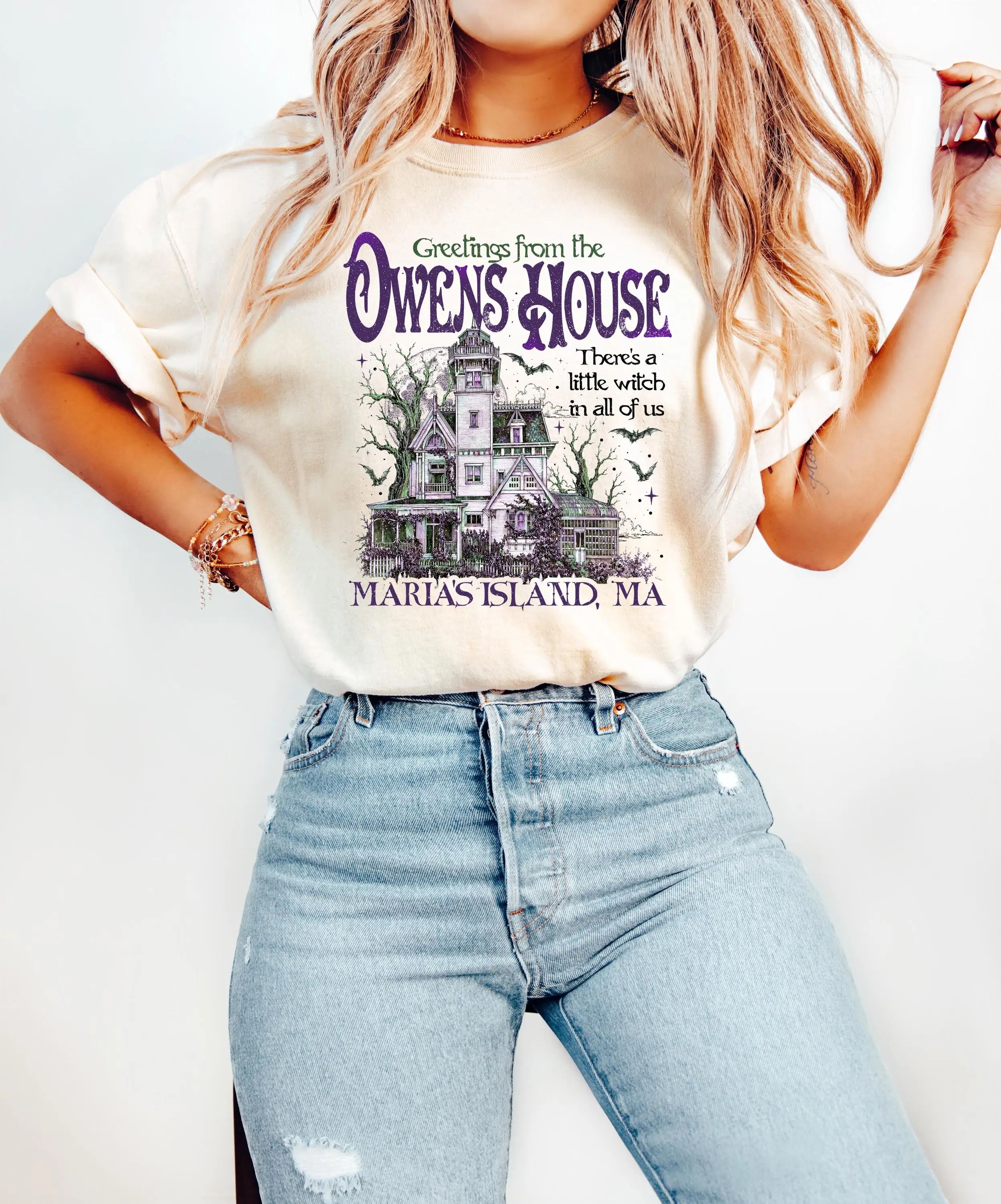 Greetings From The Owens House Shirt, Haunted House Graphic Tee, Witchy Aesthetic Shirt, Spooky Halloween Shirt