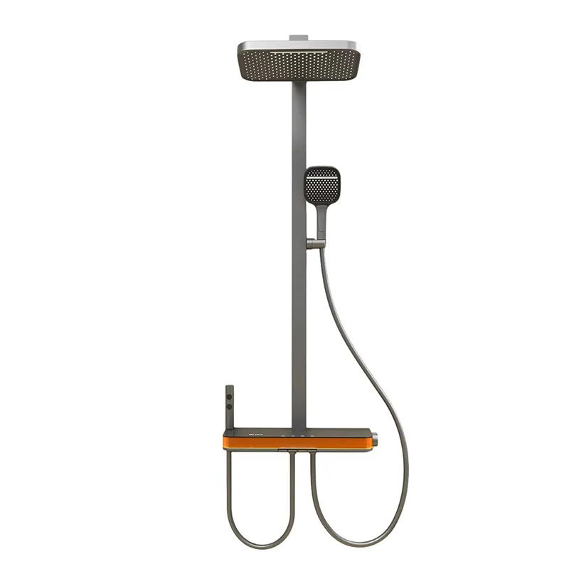 

Large storage table, shower set, square pressurized shower head.