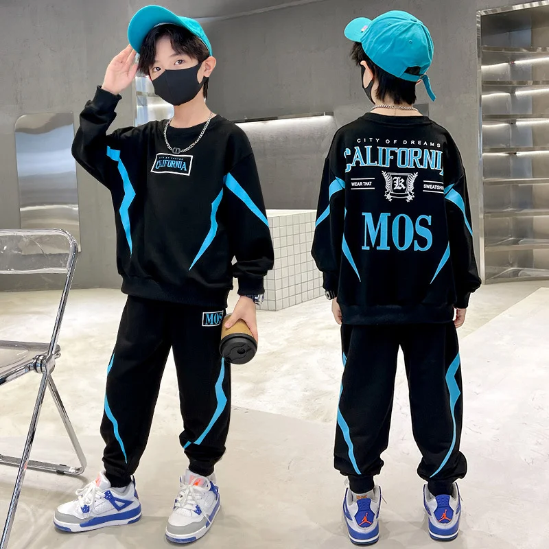 

Boys Autumn Sets Sports Spring Letter Teenager Clothing Suit New Children's Tracksuit Kids Casual Sweatshirts+Pants 2Pcs Outfits