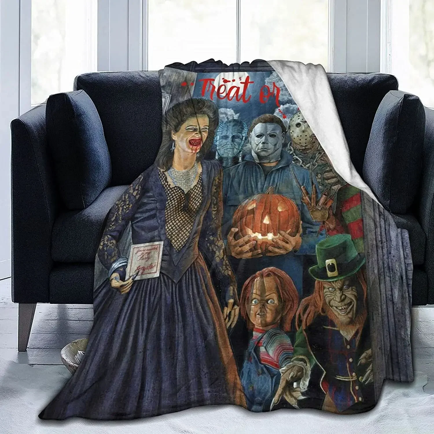 Christmas Decorated Movie Characters Print On Soft By Ho Me Lili Flannel Blanket For Sofa Bed Couch Chair Or Dorm Decor