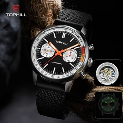 TOPHILL Panda 1963 Chronograph Mechanical Men Watch ST1901 Movement 40mm Watch For Men Sapphire Pilot Wristwatch 5Bar TL025G