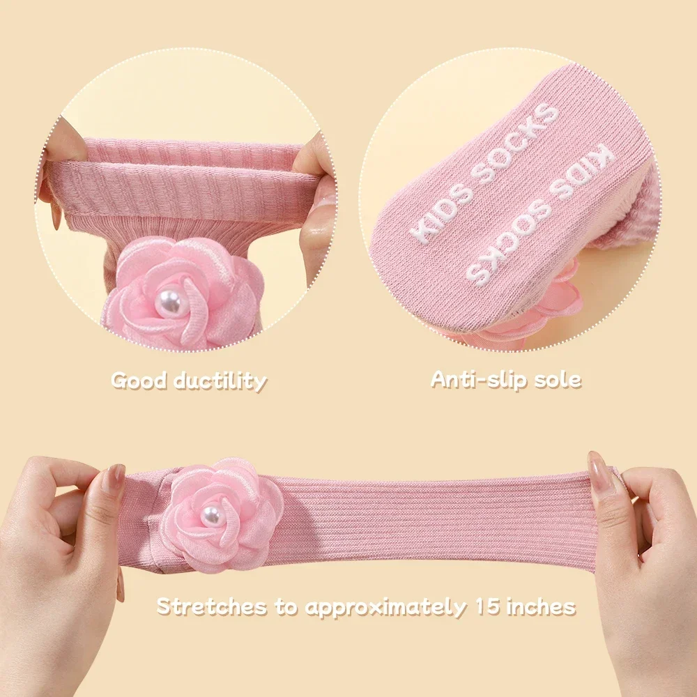 Süße Spitze Rose Blume Baby Socken Haarband Set 2024 Kleinkind rutsch feste atmungsaktive kurze Socken Neugeborenen Stirnband Sets Geschenk