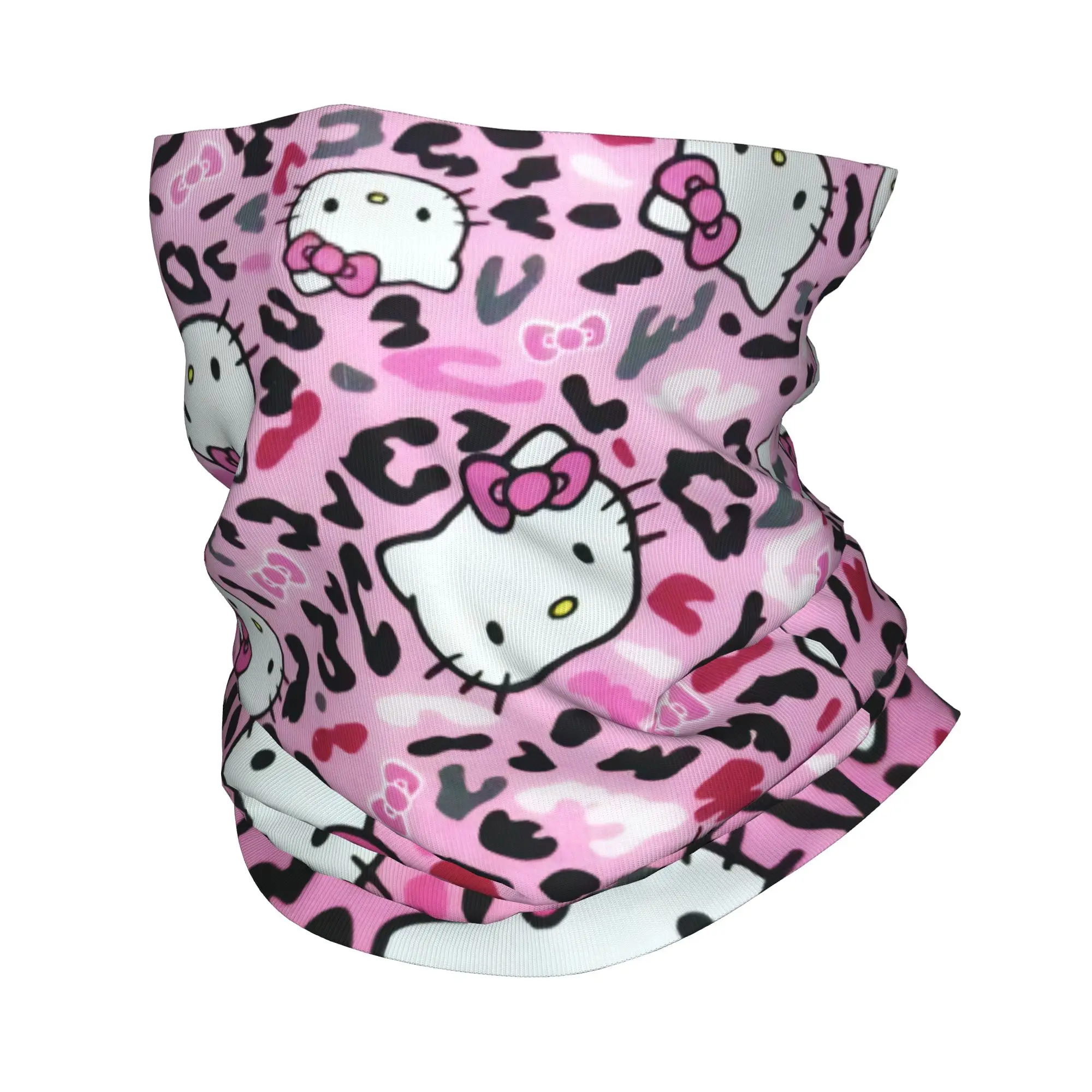 

Леопардовая бандана с рисунком «Hello Kitty», гетры с принтом, Балаклава, шарф, теплый головной убор, спортивные на открытом воздухе для мужчин, женщин, взрослых