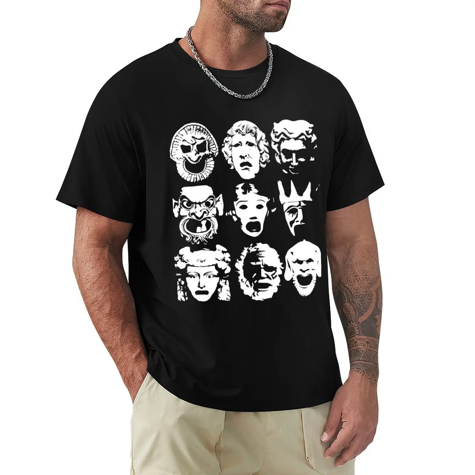 

Tragedy Masks T-Shirt korean fashion vintage clothes cotton graphic tees luxury designer oversized t shirt men