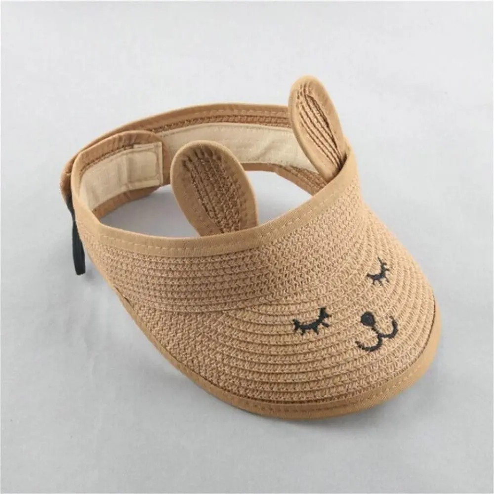 Summer Empty Top Lovely Sun Hat Kids Straw Hat Wide Brim Visor Cap