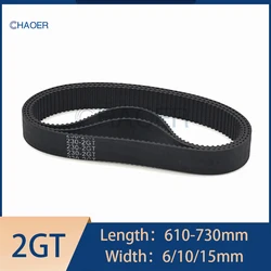 2GT Close Loop Timing Belt Length 610-730mm Width 6-15mm 3D Printer Accessories GT2 Synchronous Transmission Belt Pitch 2mm 2MGT