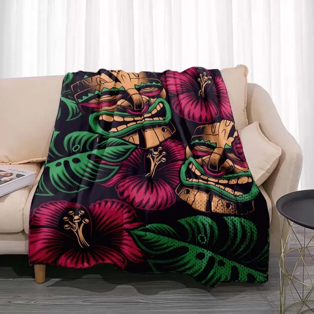 

3d print Blanket Tiki Bar Fashion Flannel Throw Summer Beach Aloha Hawaii Funny Accessories Bar Pub Club cave Party Home Decor