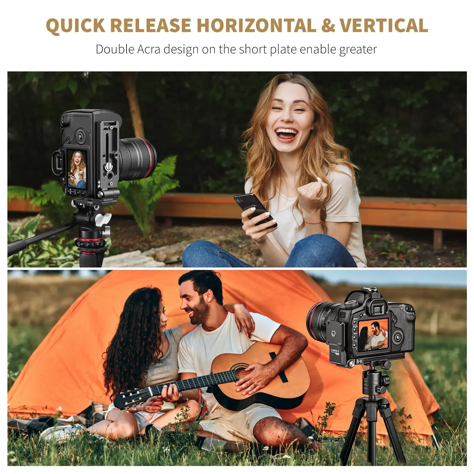 Foldable DSLR Camera L Bracket Arca Type QR Quick Release Plate Vertical Mount for Canon Nikon Sony Osmo Stabilizer Monopod