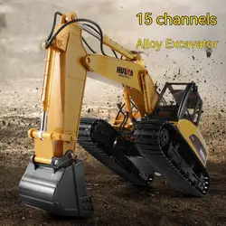 RC Truck 15CH Excavator Alloy 2.4G Backhoes Bulldozer Remote Control Digger Engineering Vehicle Model Electronic Kids Hobby Toys