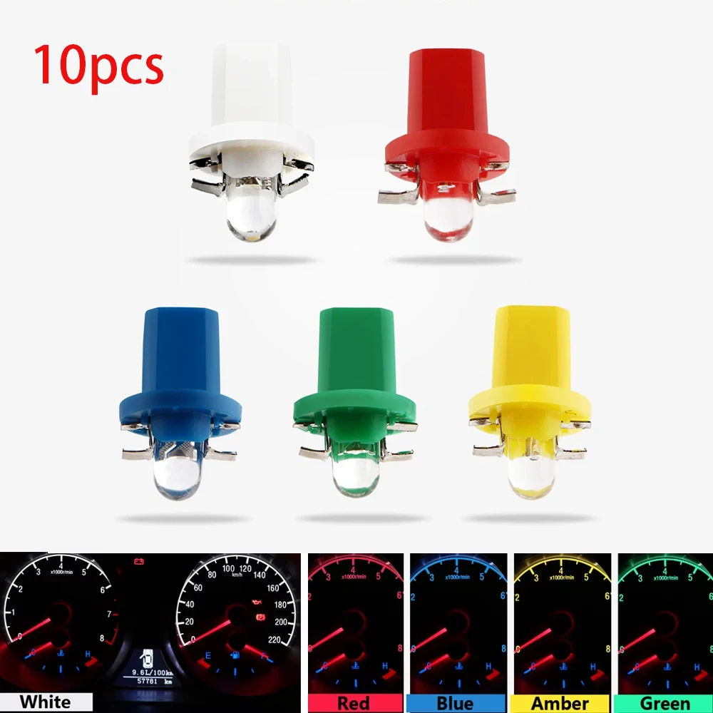 

Wholesale! 100X B8.5 Convex Lens Wedge Base for Dashboards Warning Indicator Gauge Light Instrument Cluster 12V DC White Amber