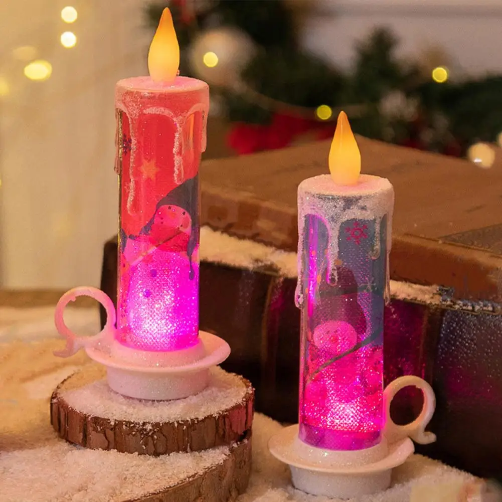 Christmas Led Candle Lights Decorations with Cute Patterns decoración hogar