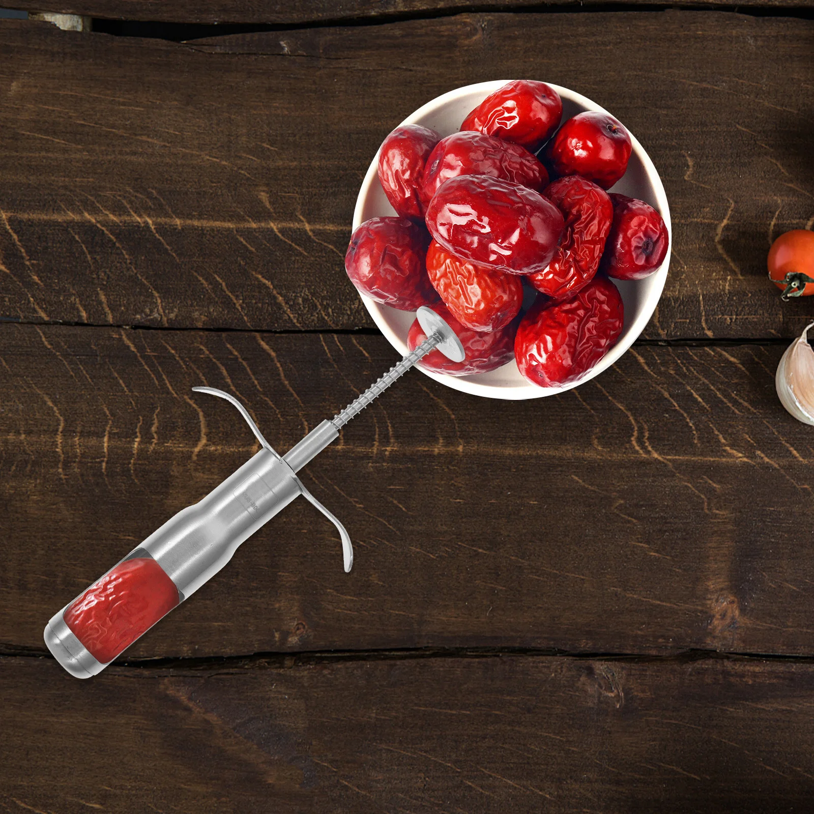 

Cherry Remover Stainless Steel Dates Corer Fruit Core Pitter Kitchen Gadgets Easy Core Remover Dates Pitter