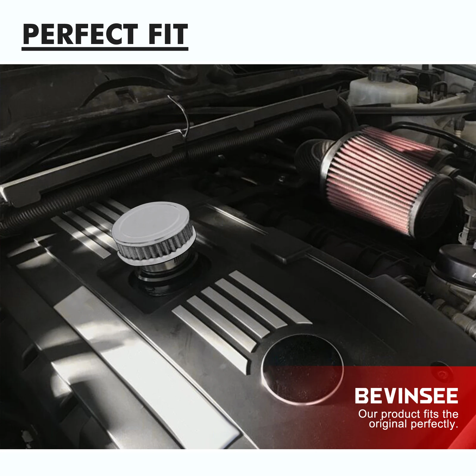 BEVINSEE One-Way Oil Fill Cap Breather For BMW E90 E91 E92 E93 E82 E88 E60 E61 E89 Z4 135i 335i 335is 535i For BMW N54 Engine