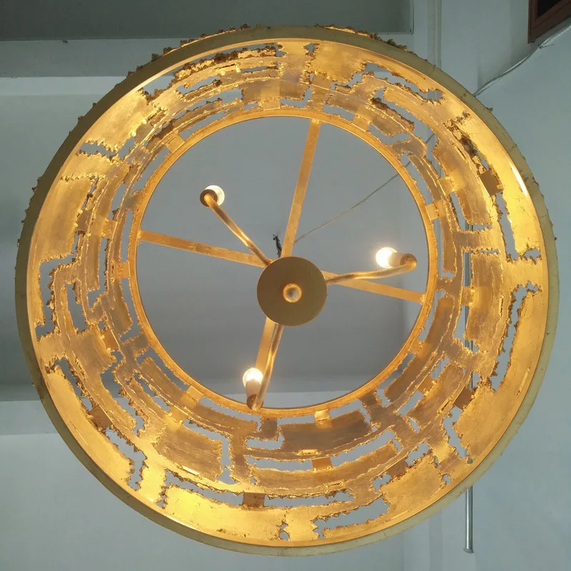 

Light luxury retro wrought iron chandelier soft decoration design villa hotel model room designer