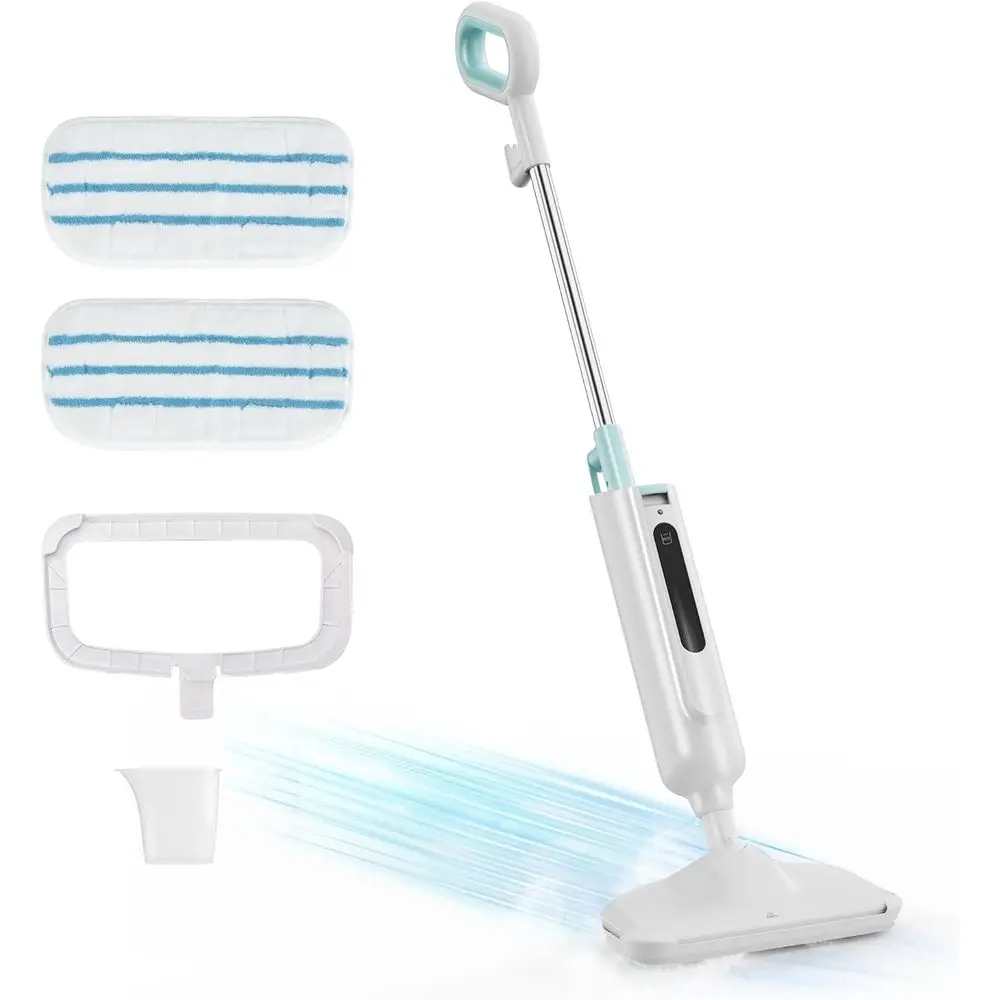 

Легкая паровая швабра для различных поверхностей с кабелем длиной 16,4 фута и 2 съемными насадками