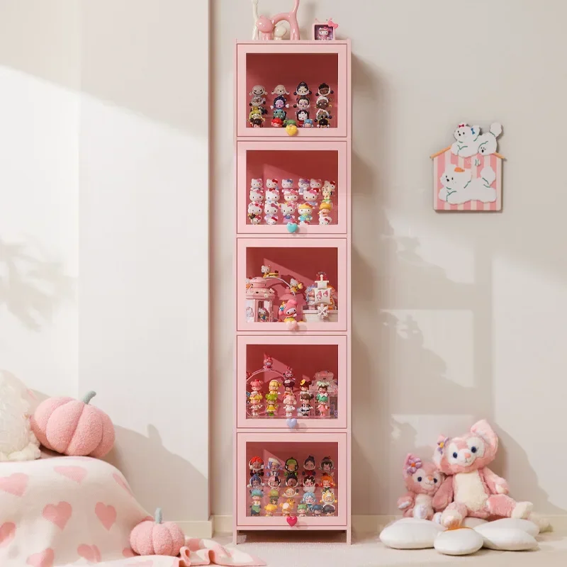 Firm Figure toy display cabinet Acrylic bookcase Floor-to-ceiling transparent shelf Dust-proof storage cabinet Household locker
