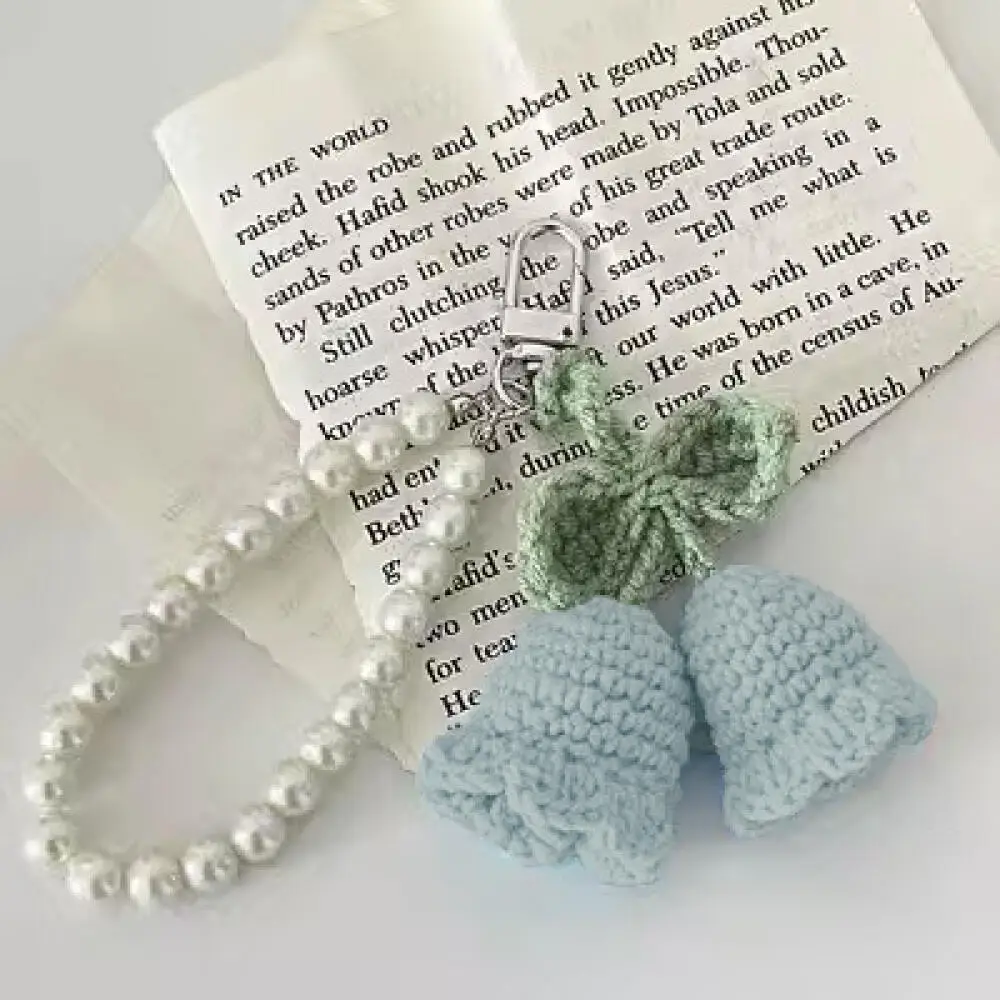 Gantungan Kunci Anggrek Bolling Rajutan Wol Kreatif Gantungan Kunci Rantai Anak Perempuan Lucu Liontin Tas Rajutan Buatan Tangan Mode