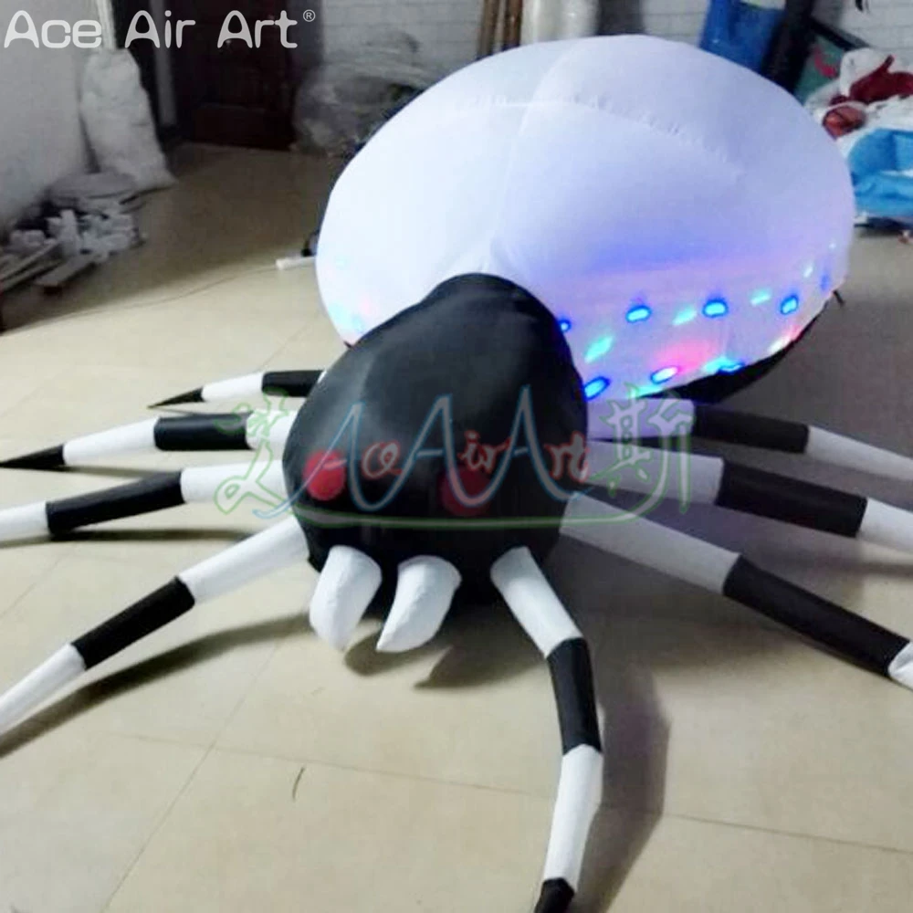 Inflatable Halloween Spider Replica Led Pop Up Spiders Model for Party Yard Decoration