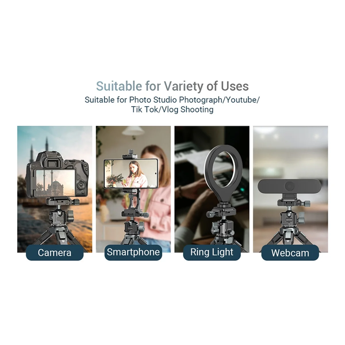 AAA87 범용 삼각대 볼 팬틸트 퀵 릴리스 360 °   DSLR 카메라 삼각대 모니터용 볼 팬틸트 W Arca +콜드 슈 마운트