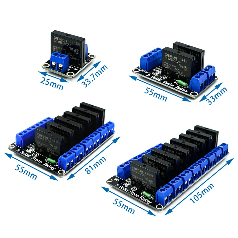 المستوى المنخفض 5 فولت 1 2 4 8 قناة SSR G3MB-202P وحدة تتابع الحالة الصلبة 240 فولت 2A الناتج مع الصمامات المقاومة لتقوم بها بنفسك عدة لاردوينو
