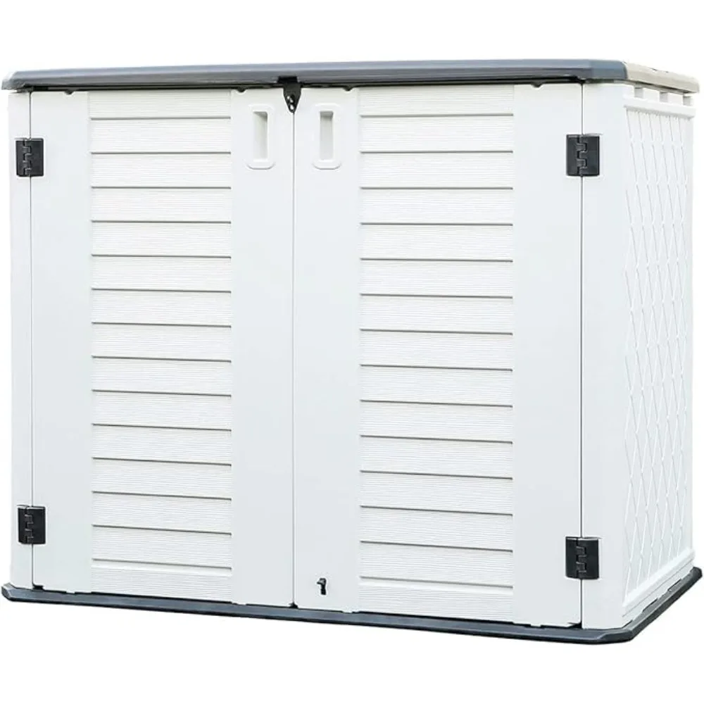 

Outdoor Storage Shed - Horizontal Storage Box Waterproof for Garden,Patios,Backyards,Multi-Opening Door for Easy Storage of Bike