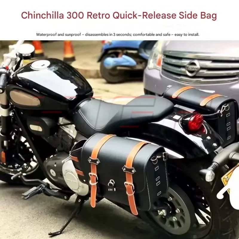 Side Bag & Mount Bracket Kit for Keeway V Cruise 125 BD300 Waterproof Storage