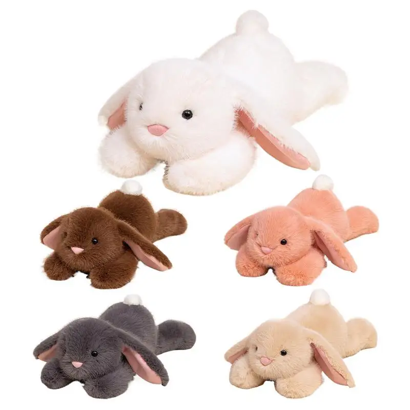 Long Ear Bunny Plush Huggable Bunny Plush With Floppy Ears Cute Realistic Cuddly Animals Collection For Study Room Living Room