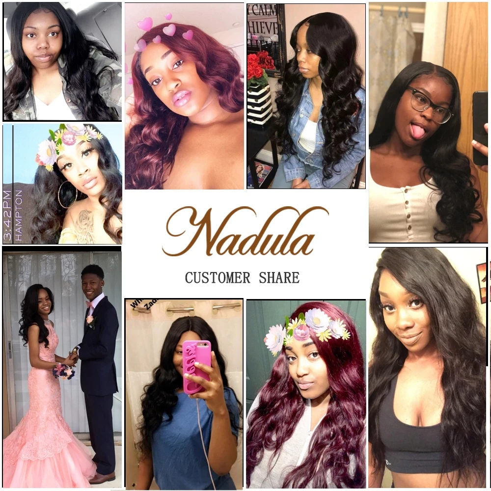 Nadula Hair 4 Bundles Peruvian Body Wave Hair 100% Human Hair Weaves 8-30inch Natural Color Remy Hair Extensions