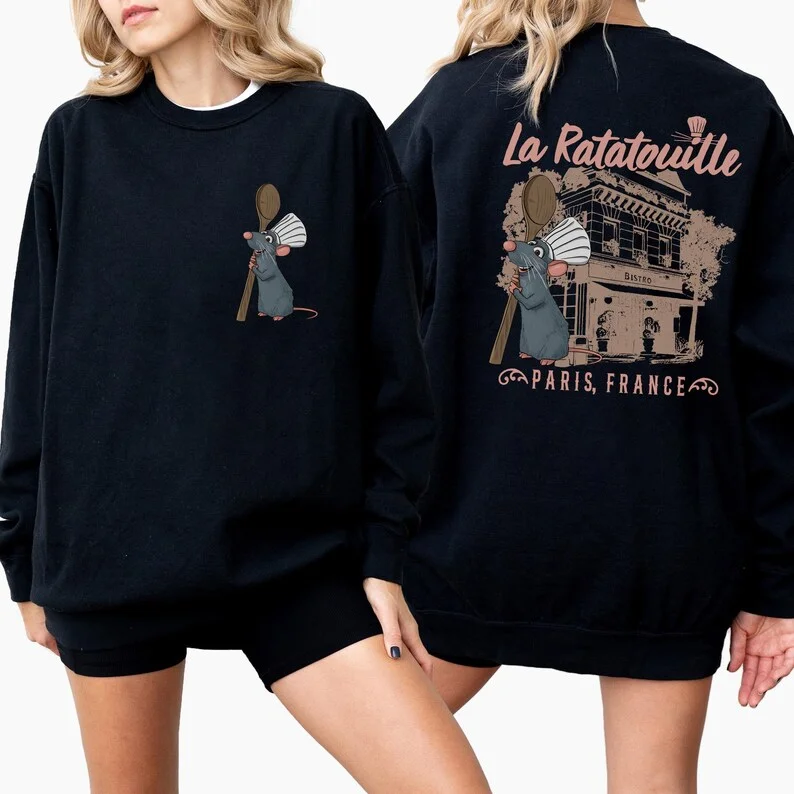 ديزني المرأة ليتل الشيف ريمي راتاتوي البلوز الرجال سترات قطنية عالية الجودة البلوز الخريف الشتاء الصوف المتضخم طويلة الأكمام