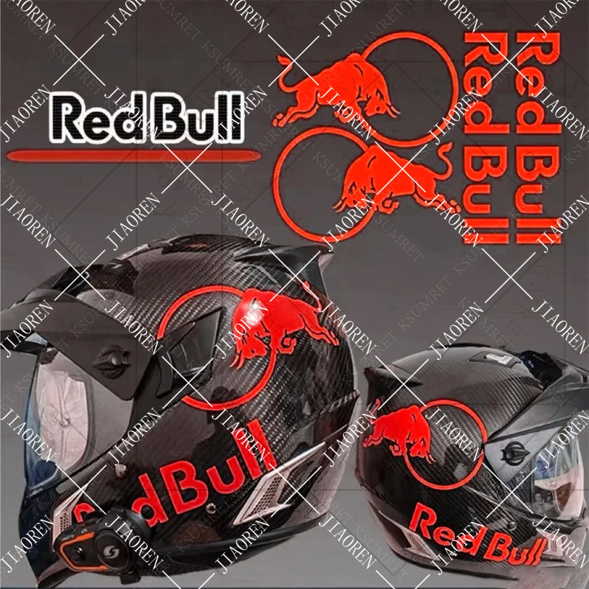 Vinilo para pegatinas de motocicleta Red Bull, calcomanía, casco de tanque, logotipo impermeable