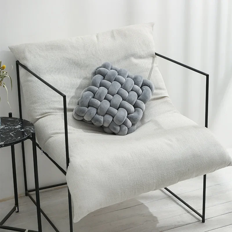 

z Joylove Nordic Ins Pillow Square Woven Chair Cushion Cushion Sofa Back Plush Pillow Decorative Bay Window Cushion
