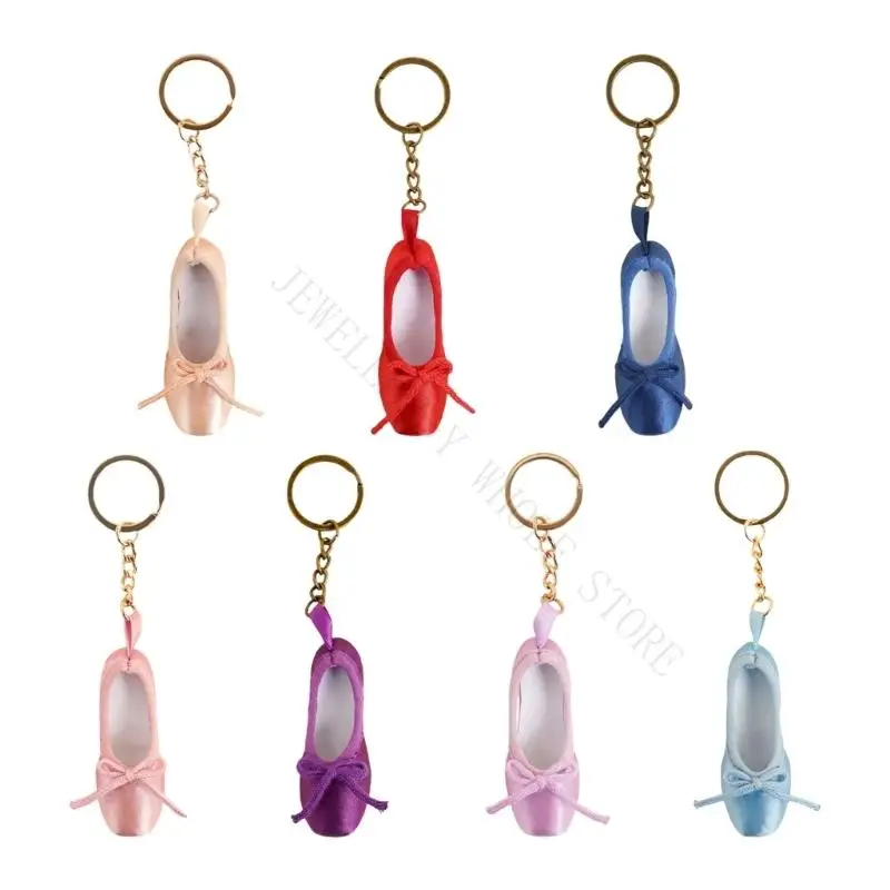 R7UF Miniature Pointe Shoe Keyring Lightweight Fabric Design For Bags