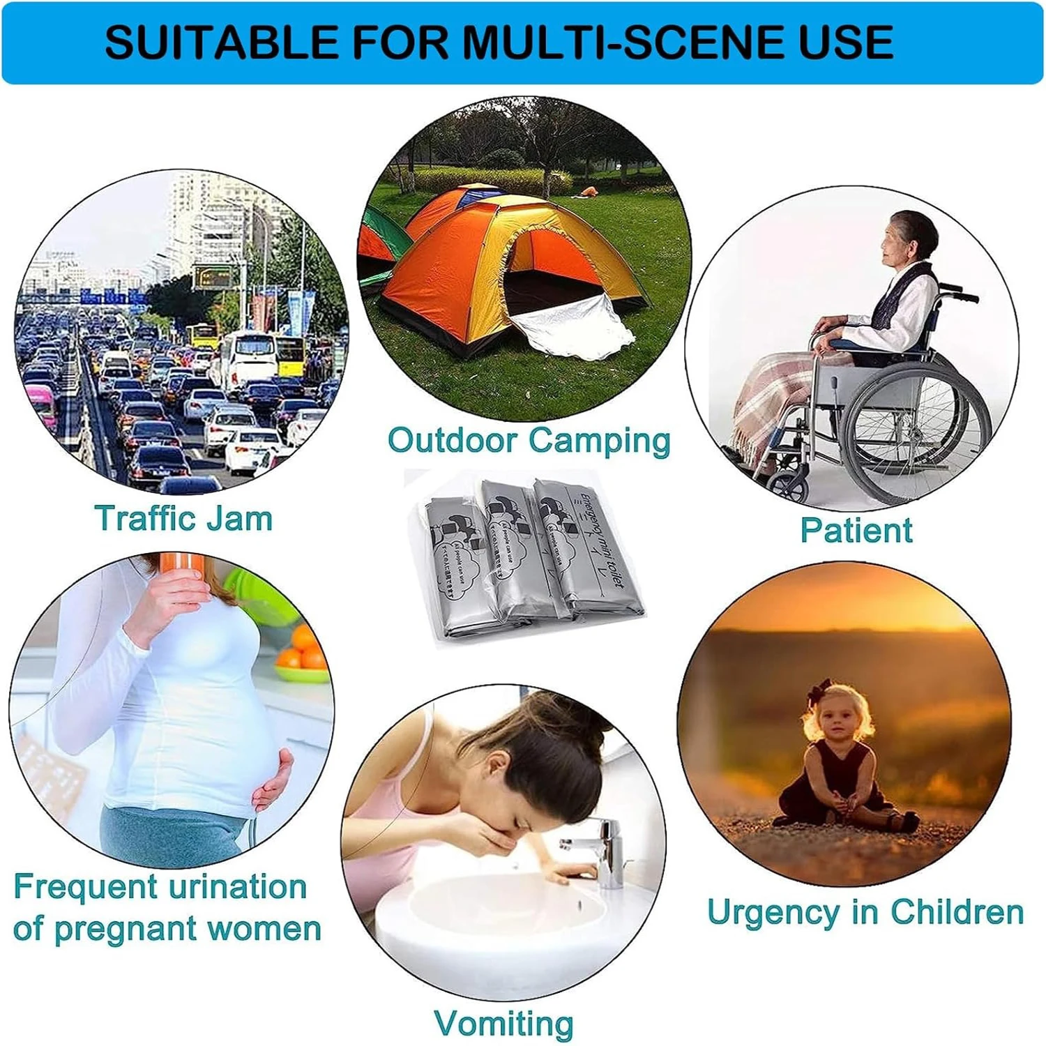 

700CC Emergency Urine Bags-Unisex Portable Disposable Toilet Vomit Bags for Travel,Camping,Traffic Jam,Pregnancy Car Accessories