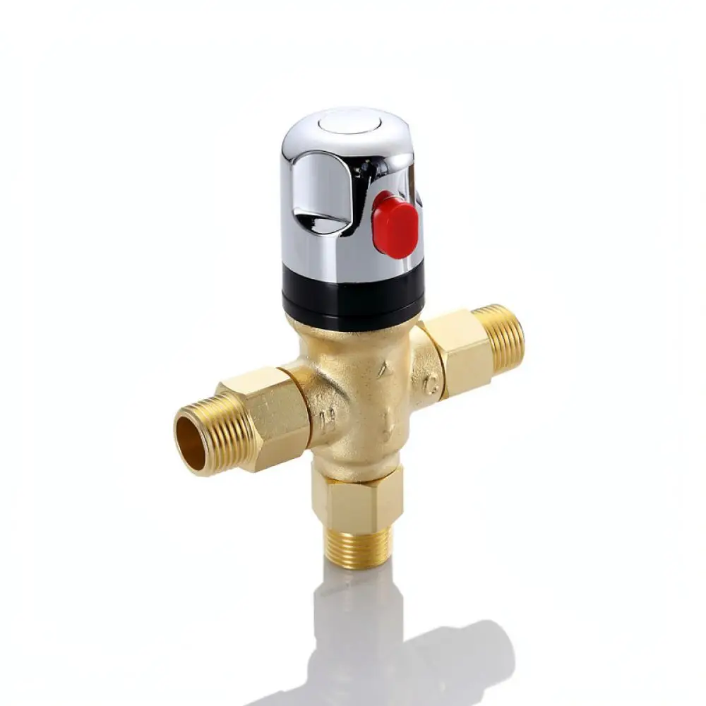 Brass 1 2NPT Thermostatic Mixing Valve For Flola Shower Heater Plumbing Water Temperature Control System Hardware