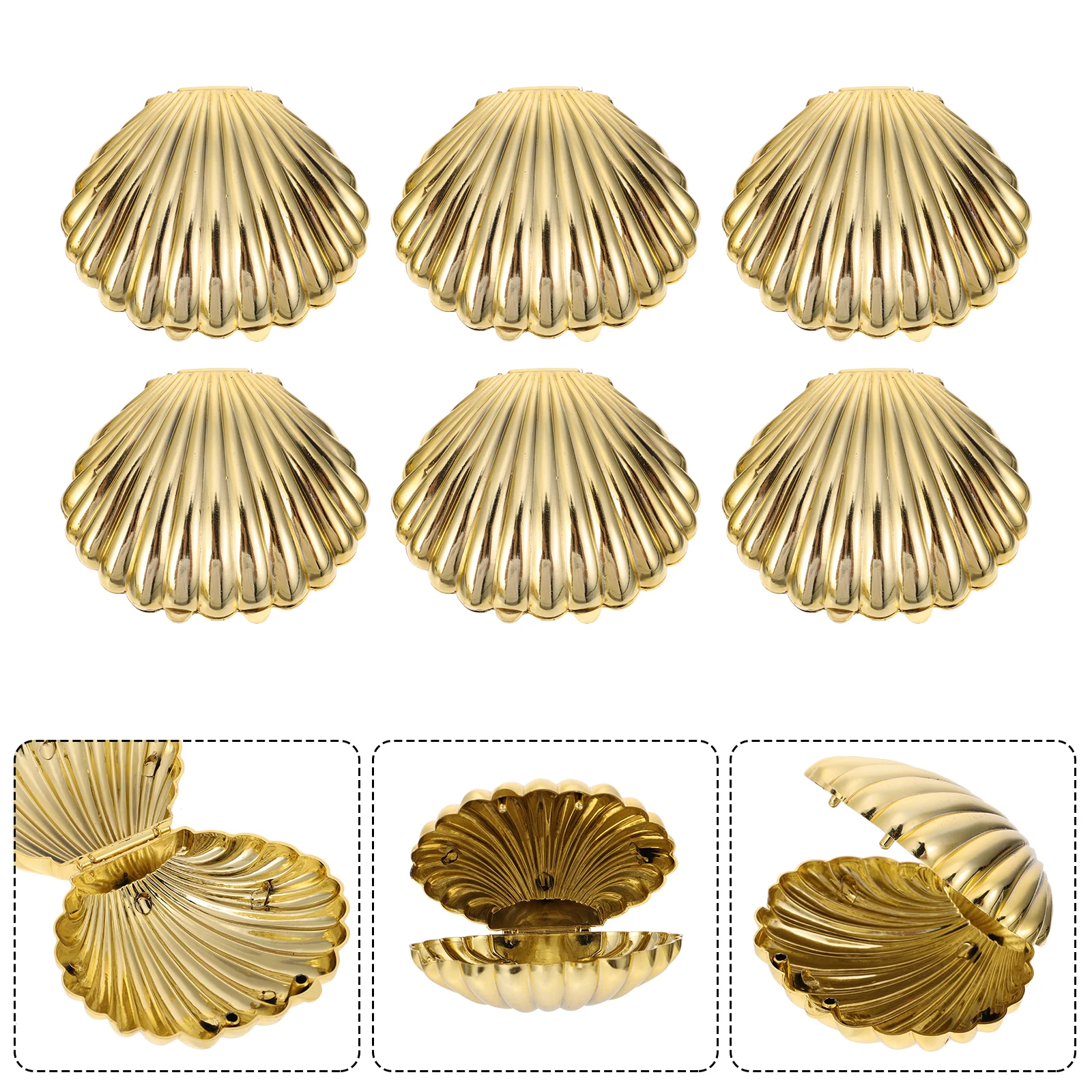 

10pcs Candy Boxes Shell Shape Favor Boxes Treat Containers Gift Holders Wedding Bridal Showers Decor Birthday Parties Holiday