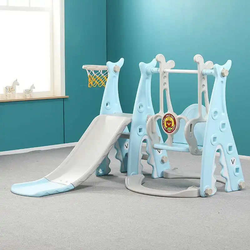 

3 IN 1 Plastic Kids Slides And Swing Child Home Playground Plastic Slides Indoor Eco-friendly Slider with Swing Freeshipping