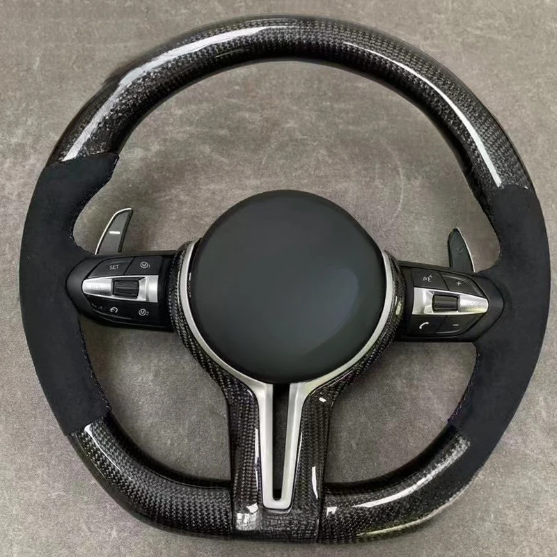 For BMW F Chassis F15 F30 M3 M6 Upgraded Forged Carbon Fiber M Style Steering Wheel Assembly With Steering Wheel Horn Cover - view 2