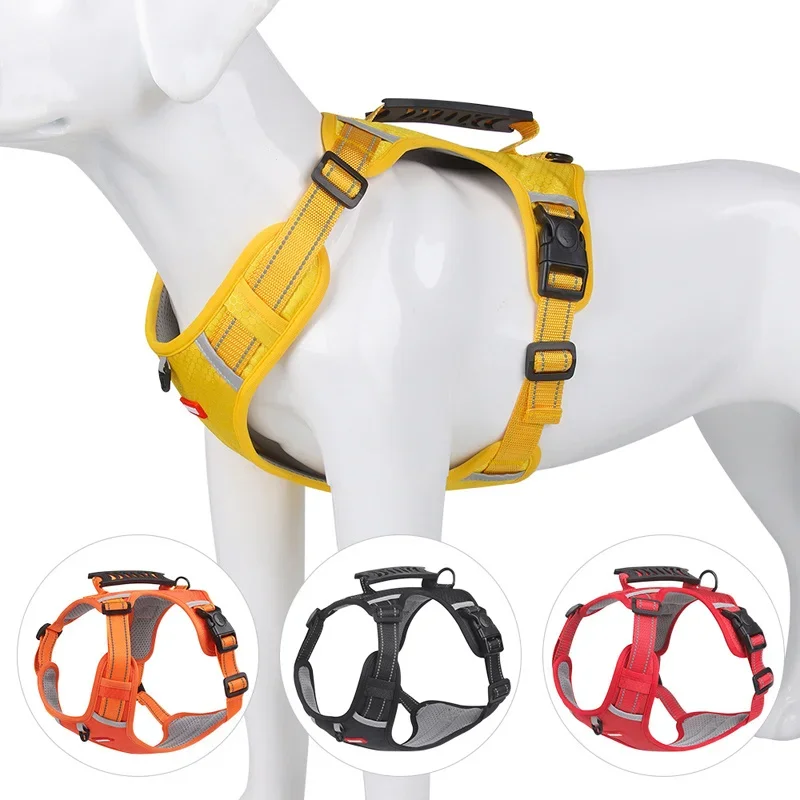 Pet Harness for Dogs and Cat Soft Padded Harness Handle for Large Breeds Prevents Choking and Pulling Comfortable and Secure Fit