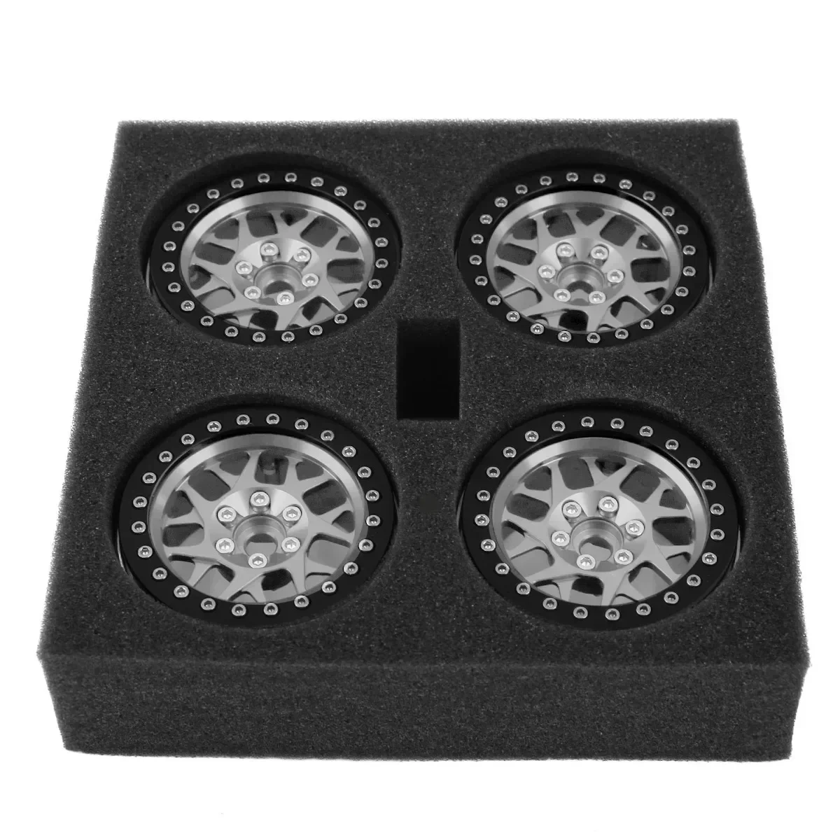 

RC Part 4Pcs CNC Aluminum Beadlock Wheel Rim 2.2 for 1/10 RC Crawler Axial SCX10 TRX4 VS4-10 Redcat Gen8 90046 AXI03007
