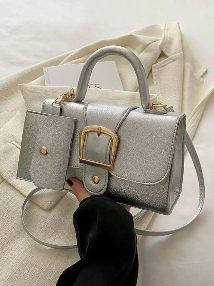 حقيبة كتف نسائية من جلد البولي يوريثان بإبزيم رفرف حقيبة كروس حقيبة يد عصرية رائعة وأنيقة مناسبة للاستخدام اليومي #4