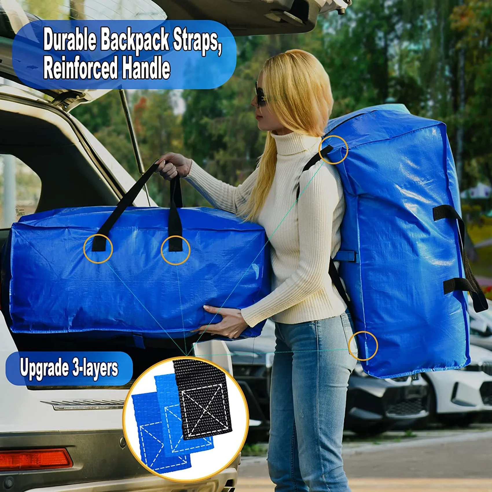 Large Capacity Folding Duffle Bag Travel Clothes Storage Bags Zipper Oxford Weekend Bag Thin Portable Moving Luggage Hand Bag