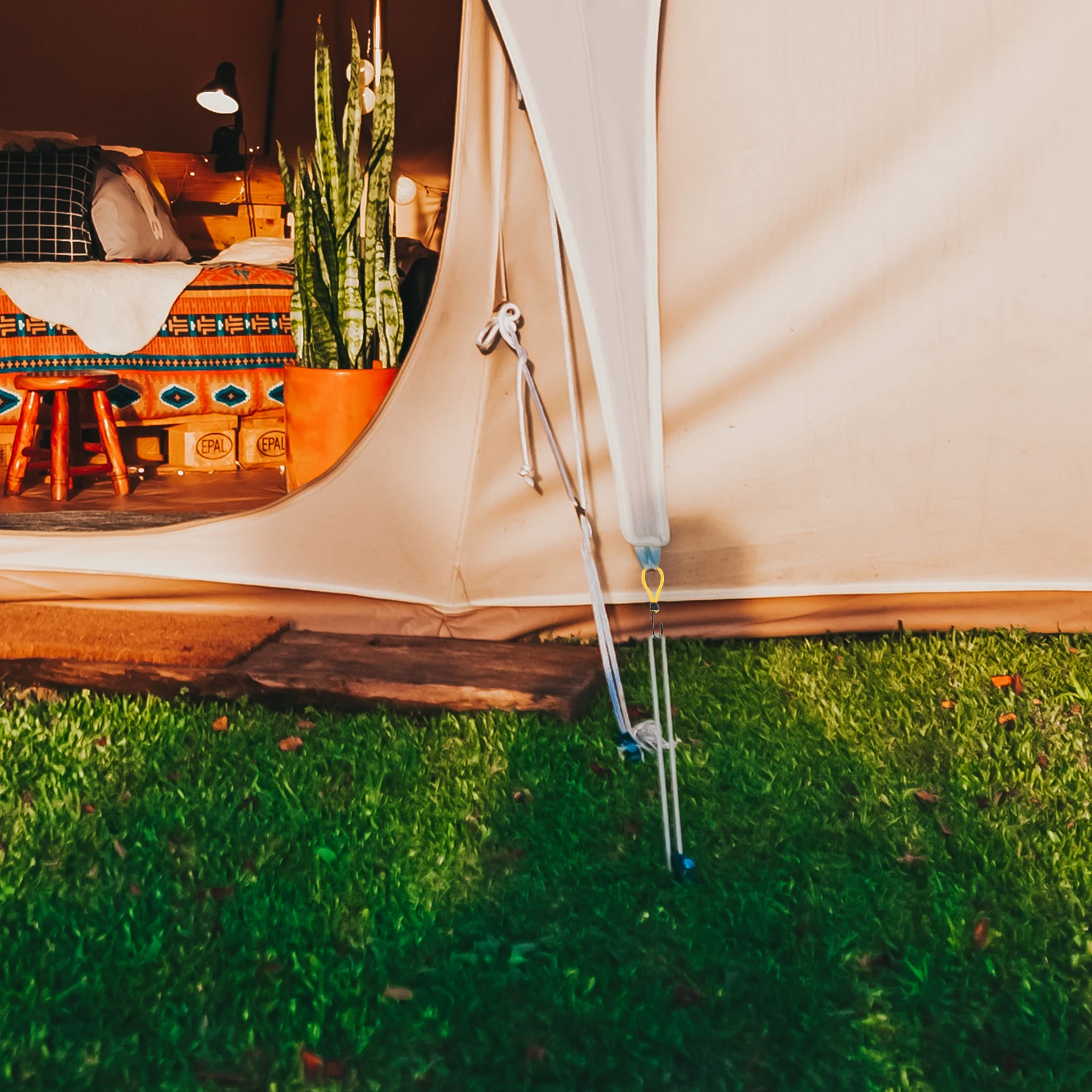 

3pcs 15Cm Tent Rope Buckle Outdoor Camping Hook Elastic Fixed Binding Strap For Travel Hunting Kayaking Biking Boating