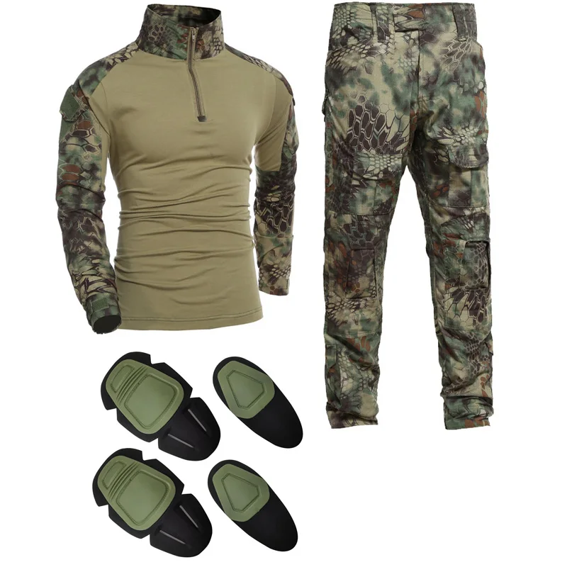 Mens Gen2 Uniform Kryptek Mandrake Camouflage Hunting Clothes Shirt Pants Men Suit With Knee Elbow Pads