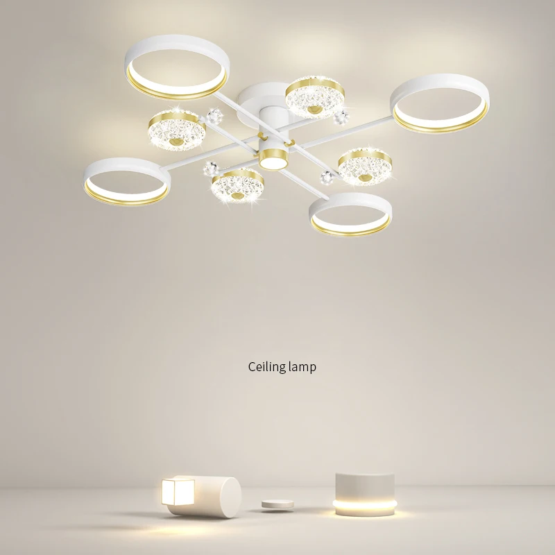 

LED Living Room Chandeliers Modern Minimalist Atmosphere Nordic Luxury Bedroom Ceiling Lamp Whole House Package Lighting Light